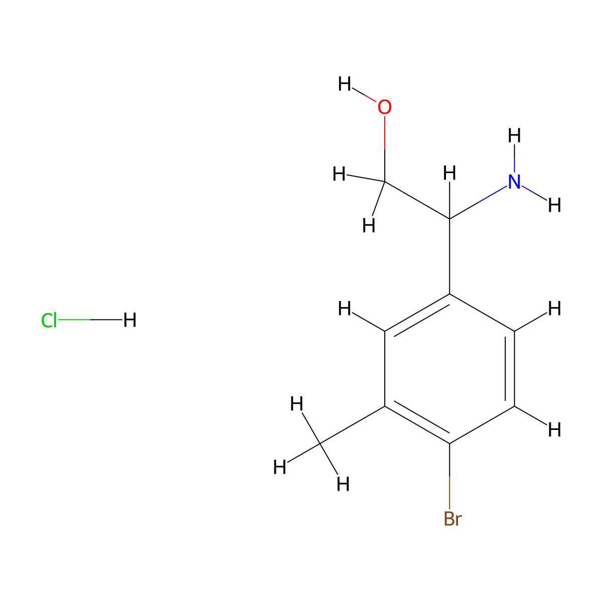 2-Amino-2-(4-bromo-3-methylphenyl)ethan-1-ol hydrochloride molecular structure, CAS 2250243-35-5