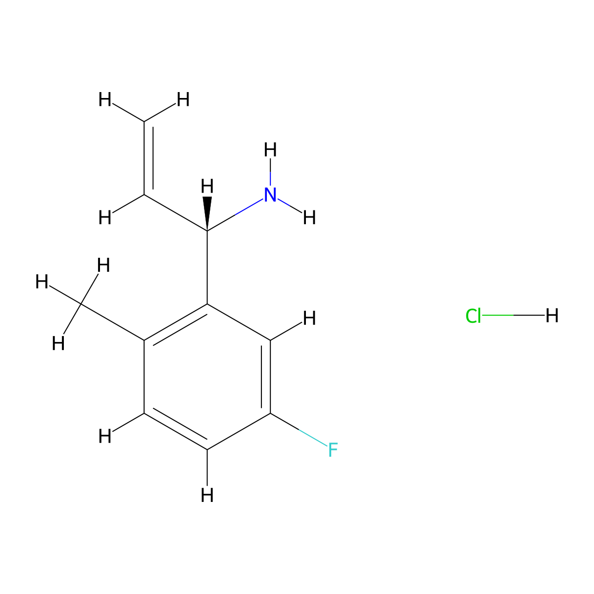 (S)-1-(5-Fluoro-2-methylphenyl)prop-2-EN-1-amine hcl molecular structure, CAS 2250243-51-5