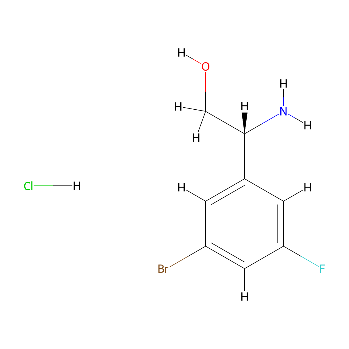 (R)-2-Amino-2-(3-bromo-5-fluorophenyl)ethan-1-OL hcl molecular structure, CAS 2250243-58-2