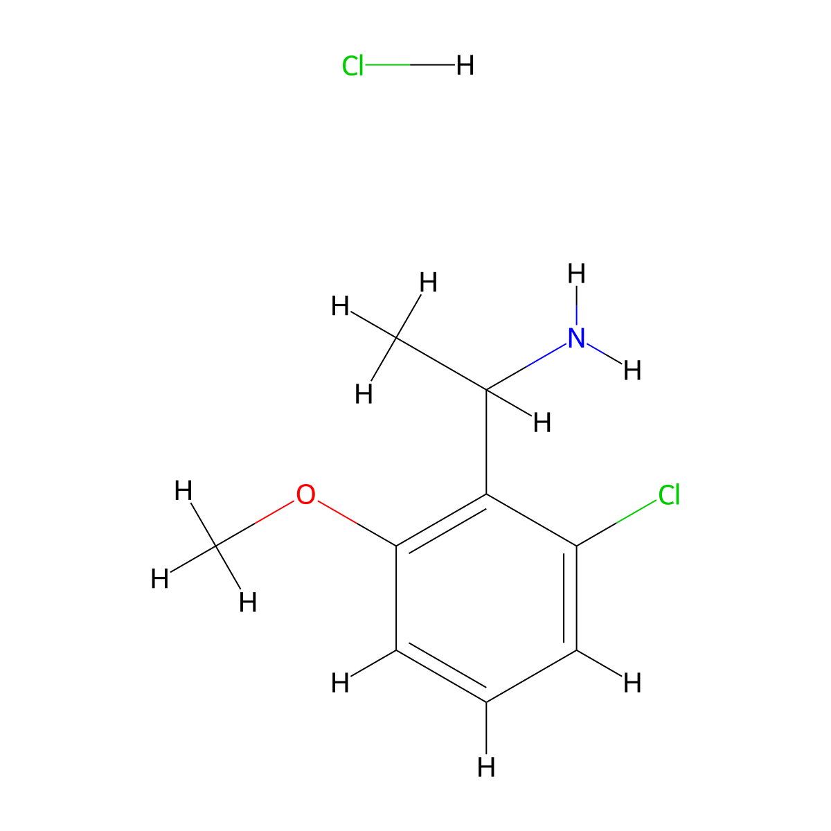 1-(2-Chloro-6-methoxyphenyl)ethan-1-amine hydrochloride molecular structure, CAS 2250243-63-9