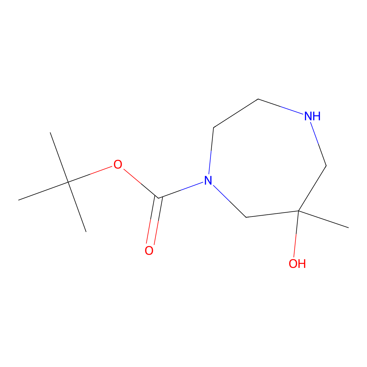 tert-Butyl 6-hydroxy-6-methyl-1,4-diazepane-1-carboxylate molecular structure, CAS 2250243-67-3