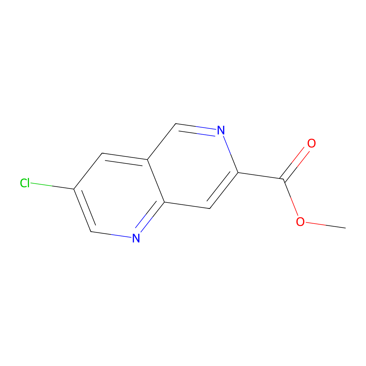Methyl 3-chloro-1,6-naphthyridine-7-carboxylate molecular structure, CAS 2250243-68-4