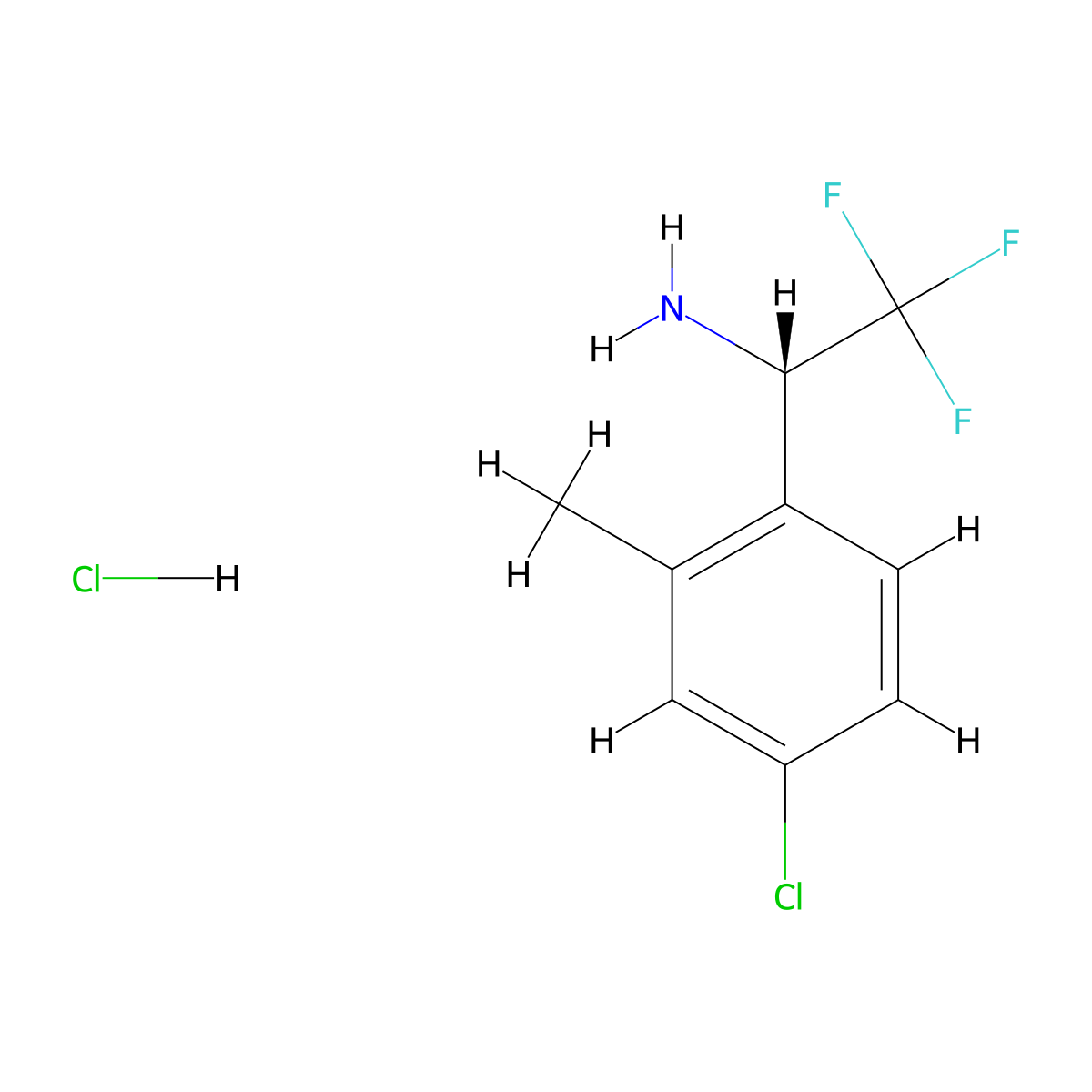 (S)-1-(4-Chloro-2-methylphenyl)-2,2,2-trifluoroethanamine Hydrochloride molecular structure, CAS 2250243-73-1