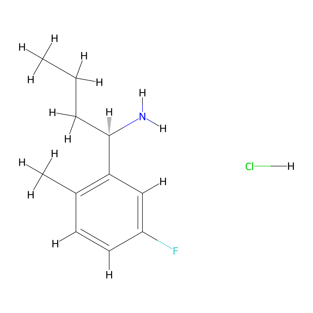 (R)-1-(5-Fluoro-2-methylphenyl)butan-1-amine hcl molecular structure, CAS 2250243-75-3