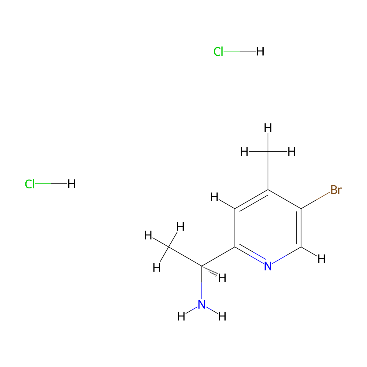 (S)-1-(5-Bromo-4-methylpyridin-2-yl)ethanamine dihydrochloride molecular structure, CAS 2250243-78-6