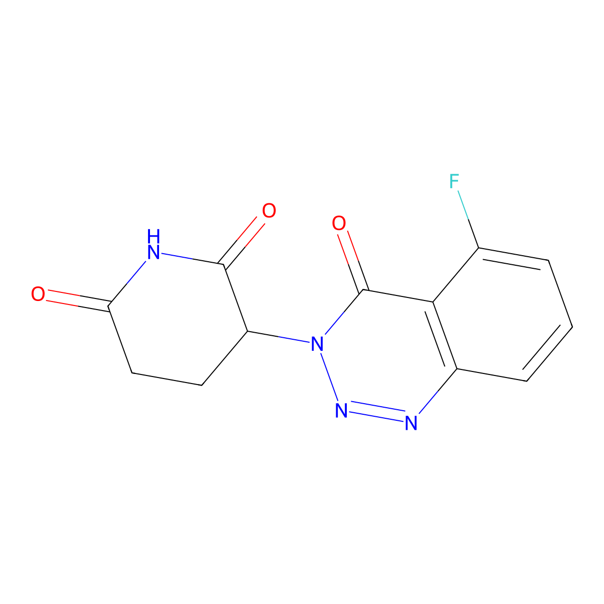 3-(5-Fluoro-4-oxo-3,4-dihydro-1,2,3-benzotriazin-3-yl)piperidine-2,6-dione molecular structure, CAS 2250288-70-9