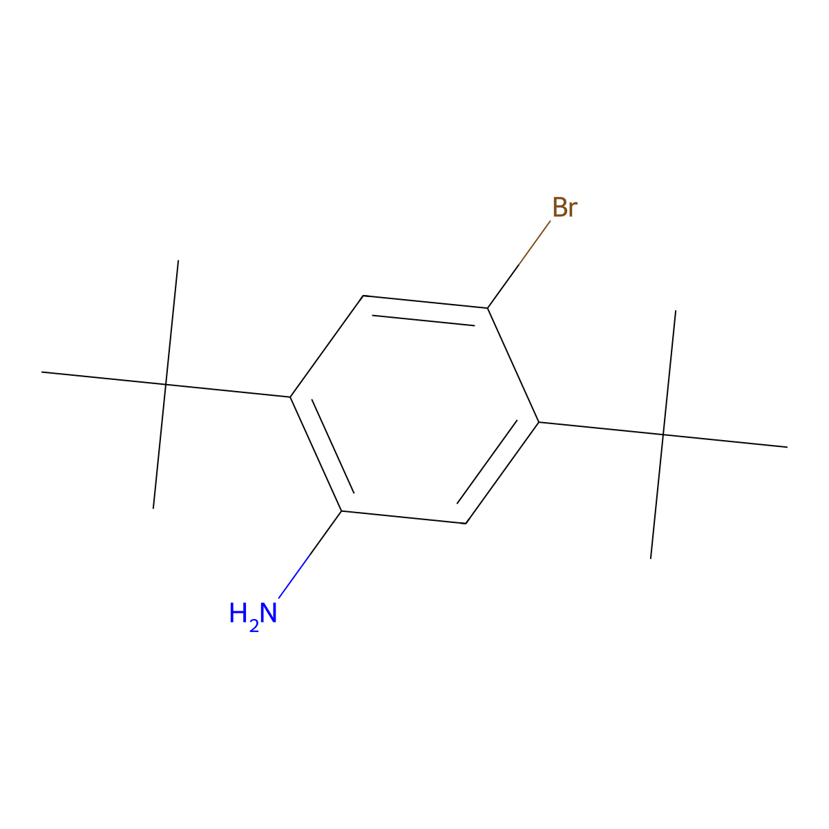 4-Bromo-2,5-ditert-butylaniline molecular structure, CAS 22503-23-7