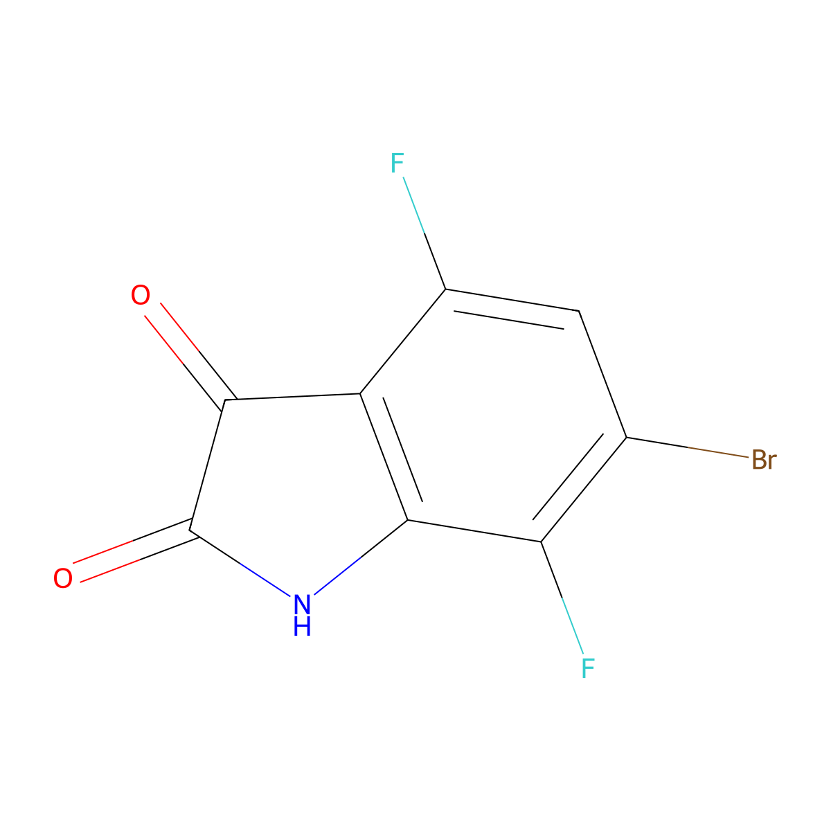 6-Bromo-4,7-difluoroindoline-2,3-dione molecular structure, CAS 2250340-28-2