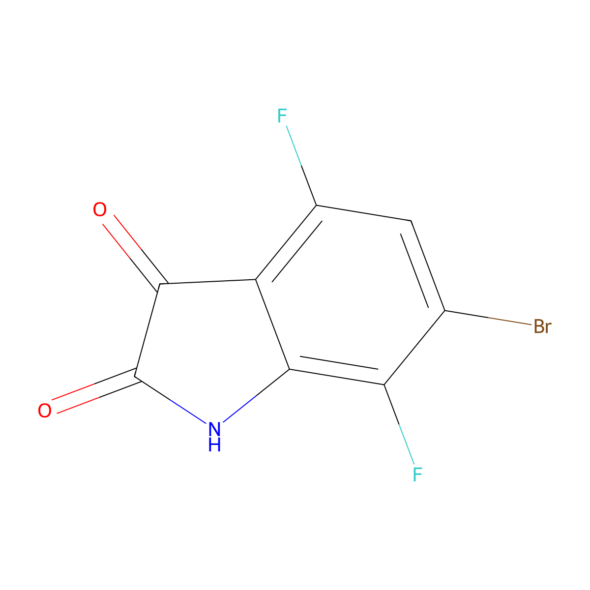 6-Bromo-4,7-difluoroindoline-2,3-dione molecular structure, CAS 2250340-28-2