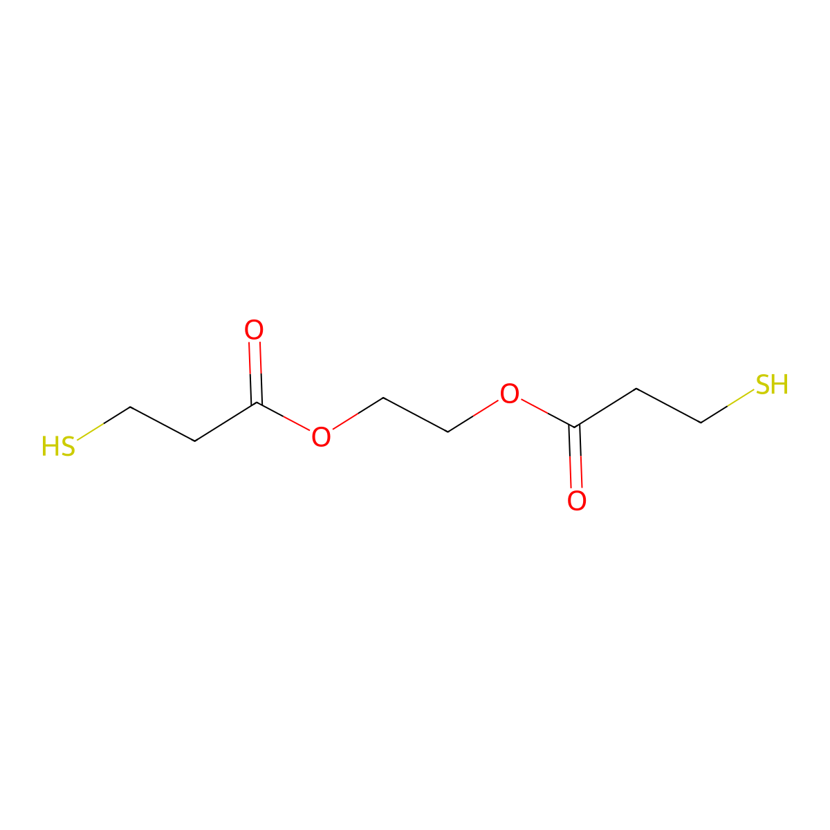 Ethylene bis(3-mercaptopropionate) molecular structure, CAS 22504-50-3