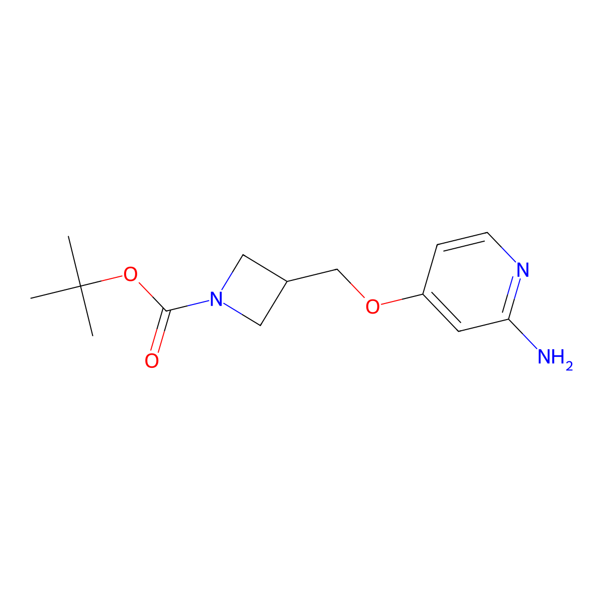 Tert-butyl 3-{[(2-aminopyridin-4-yl)oxy]methyl}azetidine-1-carboxylate molecular structure, CAS 2250409-46-0