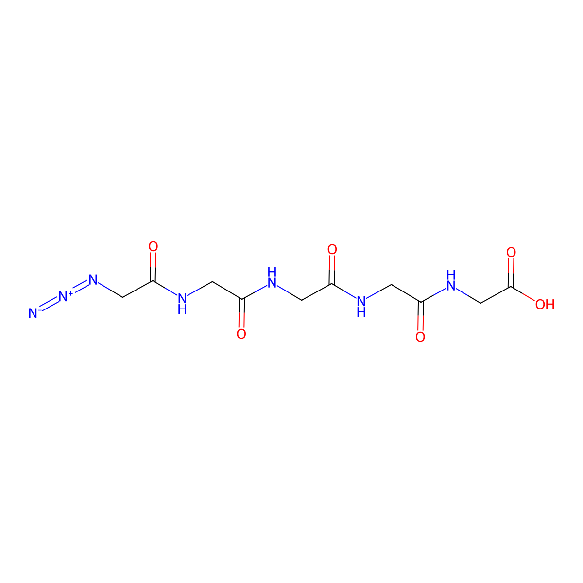 N3-Gly-Gly-Gly-Gly-Gly-OH molecular structure, CAS 2250433-77-1