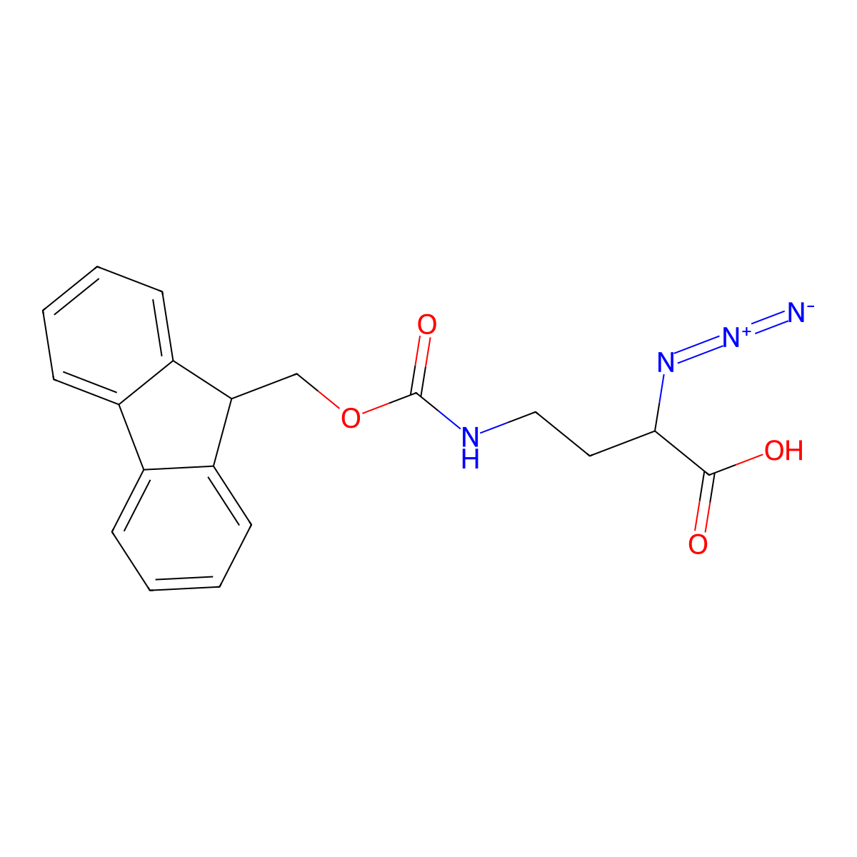 N3-L-Dab(Fmoc)-OH molecular structure, CAS 2250436-44-1