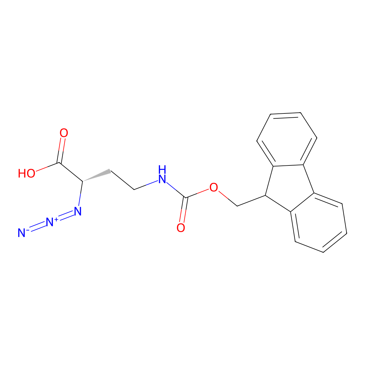 N3-L-Dab(Fmoc)-OH molecular structure, CAS 2250436-44-1