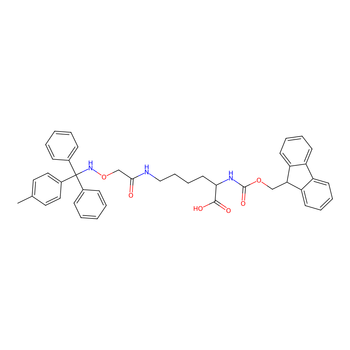 Fmoc-L-Lys(Mtt-Aoa)-OH molecular structure, CAS 2250436-45-2