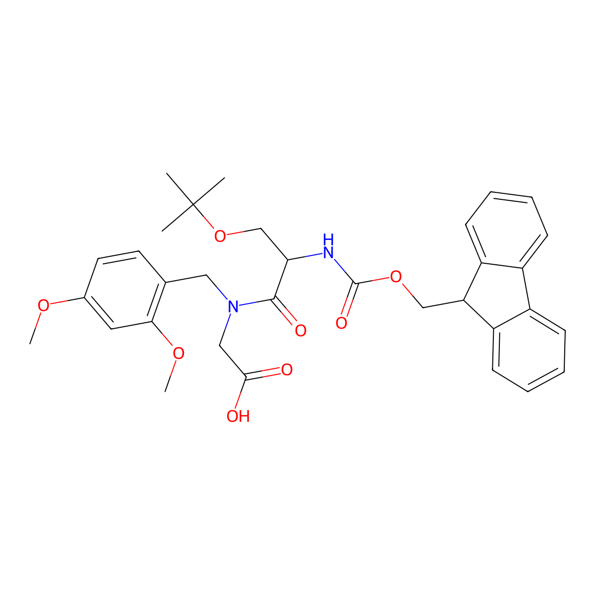 Fmoc-L-Ser(tBu)-DmbGly-OH molecular structure, CAS 2250436-98-5