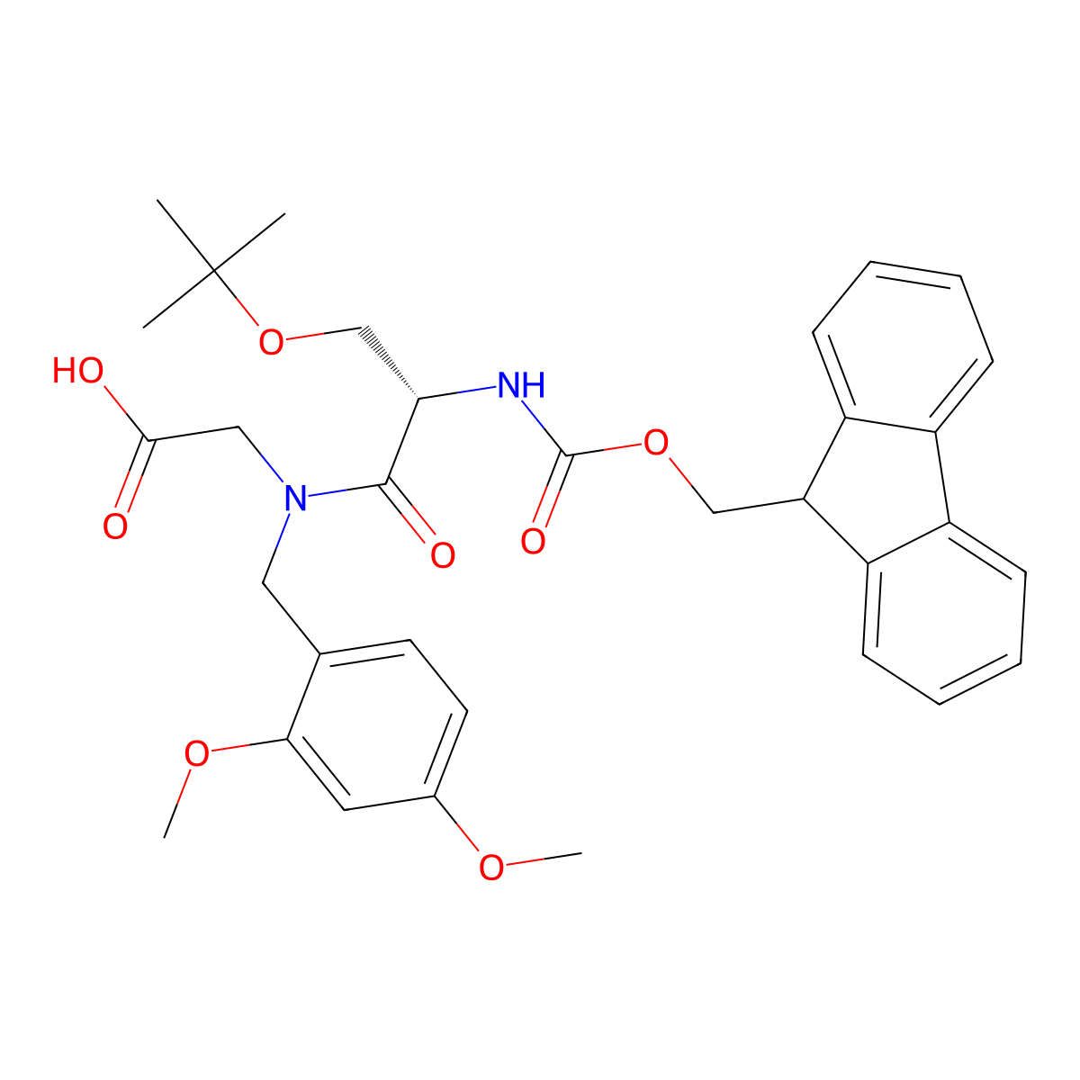 Fmoc-L-Ser(tBu)-DmbGly-OH molecular structure, CAS 2250436-98-5