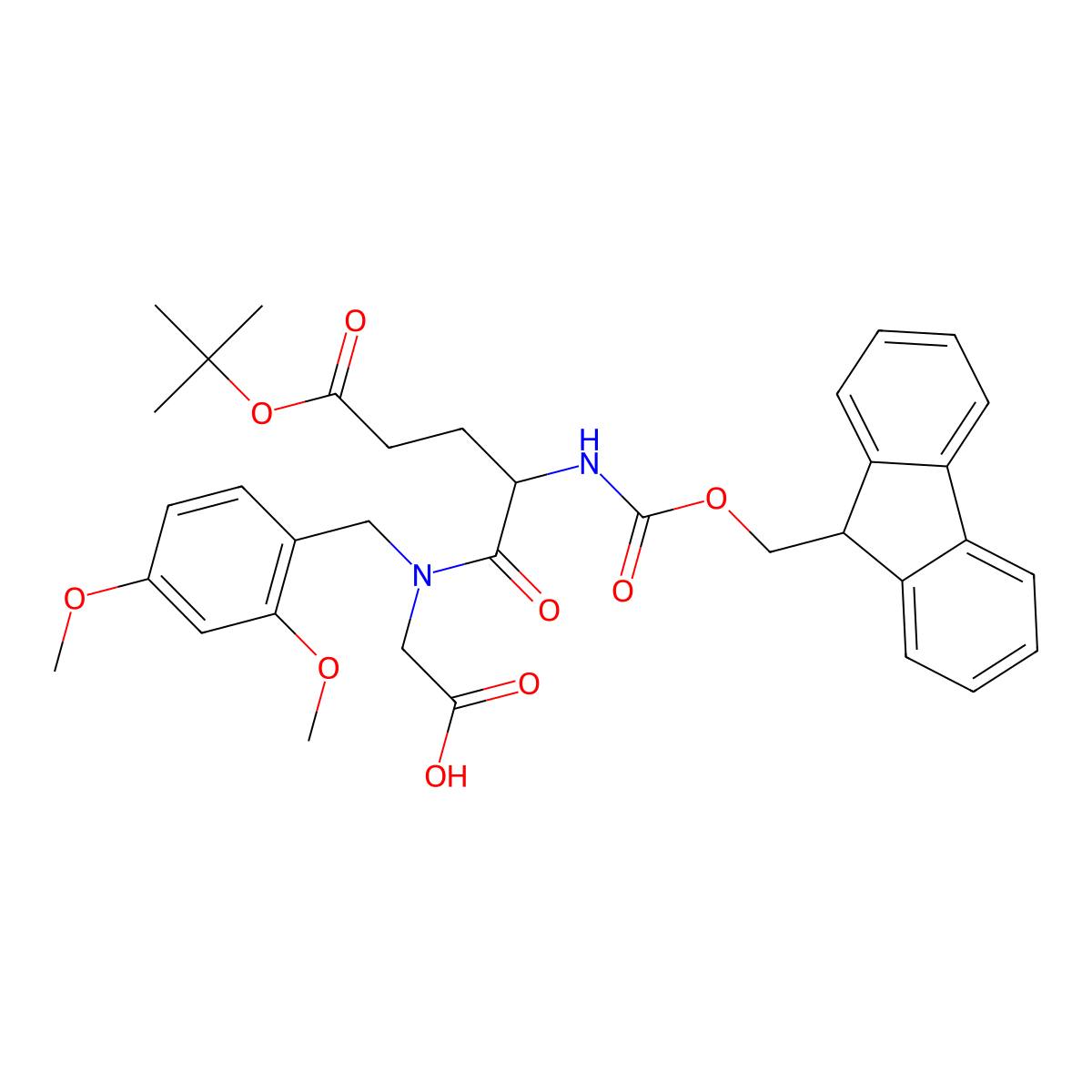 Fmoc-Glu(OtBu)-(Dmb)Gly-OH molecular structure, CAS 2250436-99-6