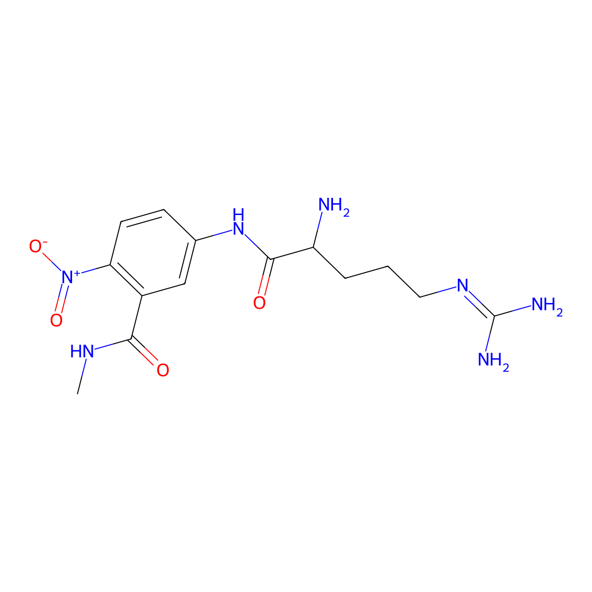 5-[[(2S)-2-Amino-5-(diaminomethylideneamino)pentanoyl]amino]-N-methyl-2-nitrobenzamide molecular structure, CAS 2250437-20-6