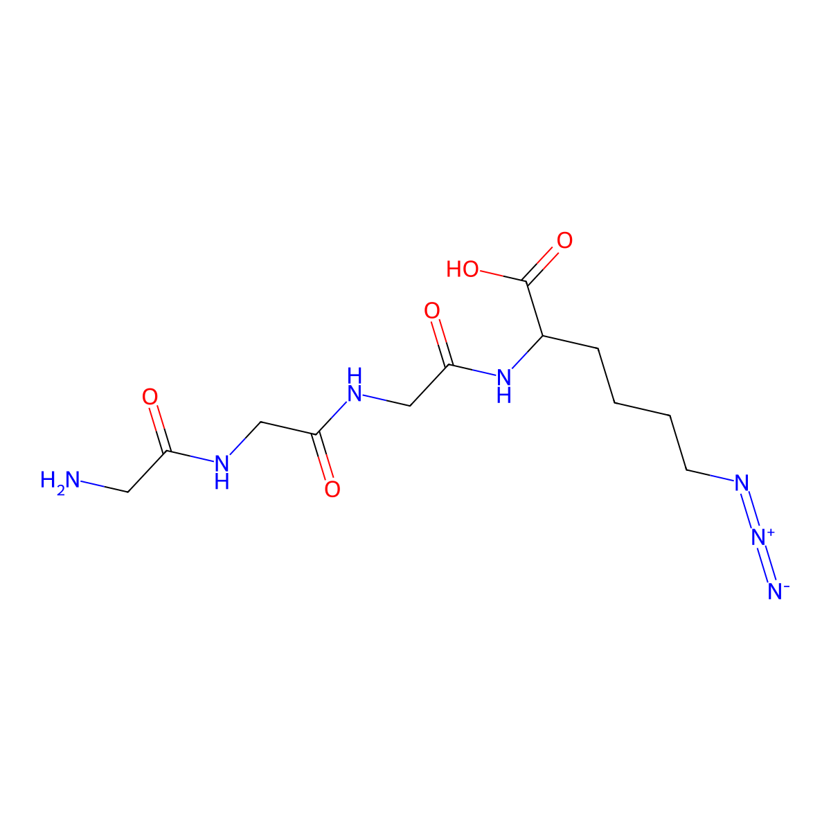 H-(Gly)3-Lys(N3)-OH molecular structure, CAS 2250437-45-5