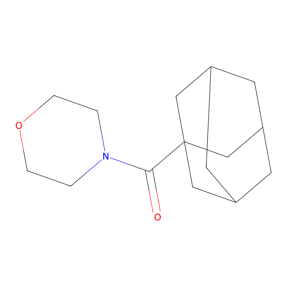 1-Adamantanecarboxylic acid, morpholide molecular structure, CAS 22508-50-5