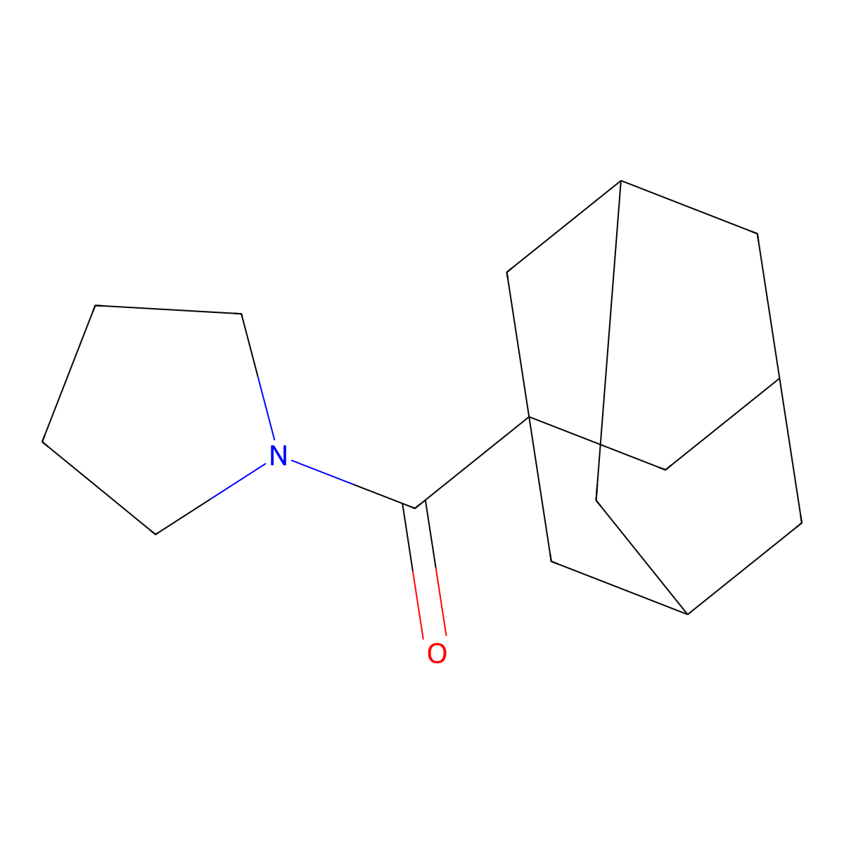 Adamantan-1-yl(pyrrolidin-1-yl)methanone molecular structure, CAS 22508-51-6