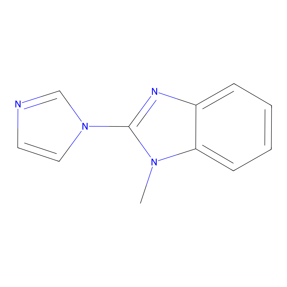 2-(1H-Imidazol-1-yl)-1-methyl-1H-benzimidazole molecular structure, CAS 22509-11-1