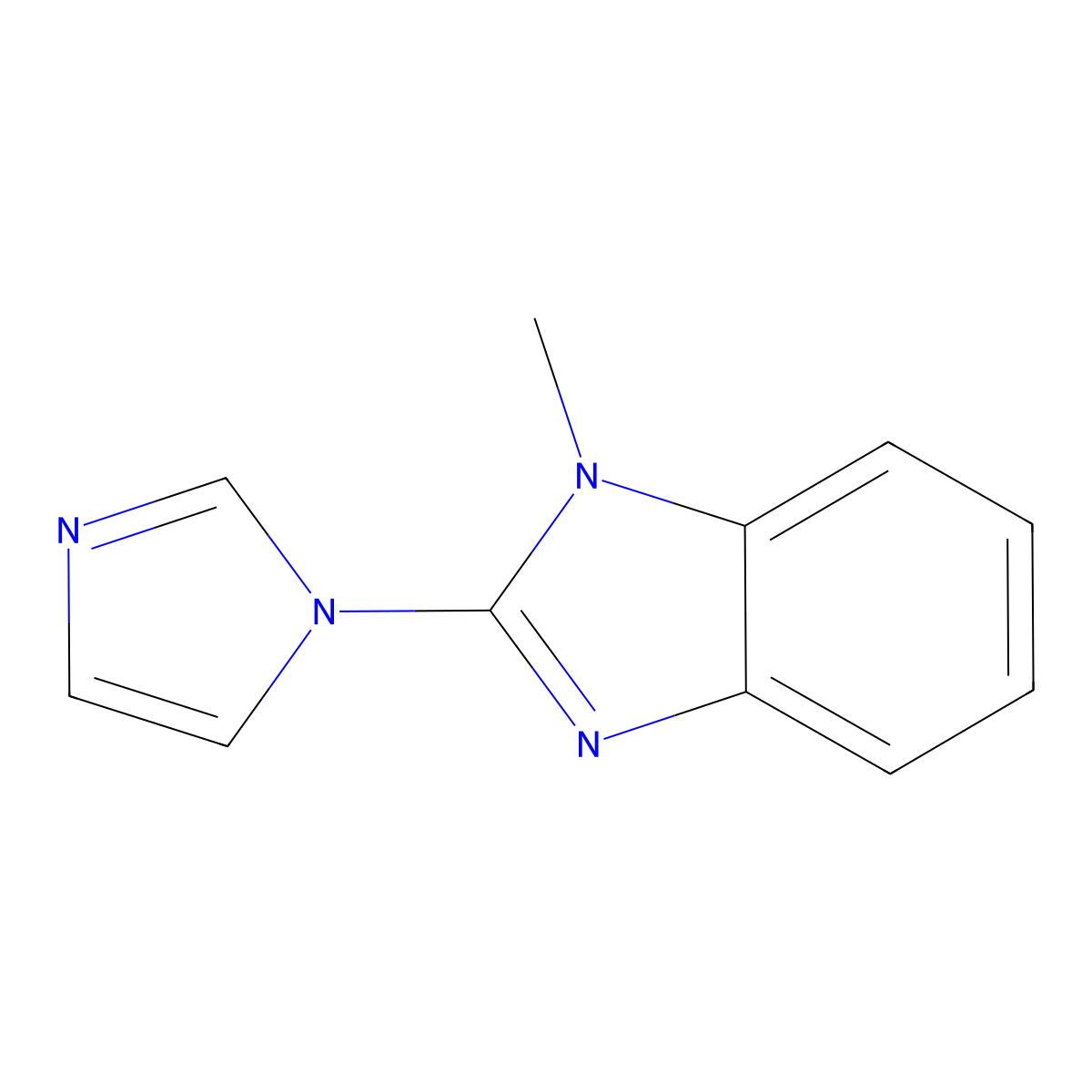2-(1H-Imidazol-1-yl)-1-methyl-1H-benzimidazole molecular structure, CAS 22509-11-1