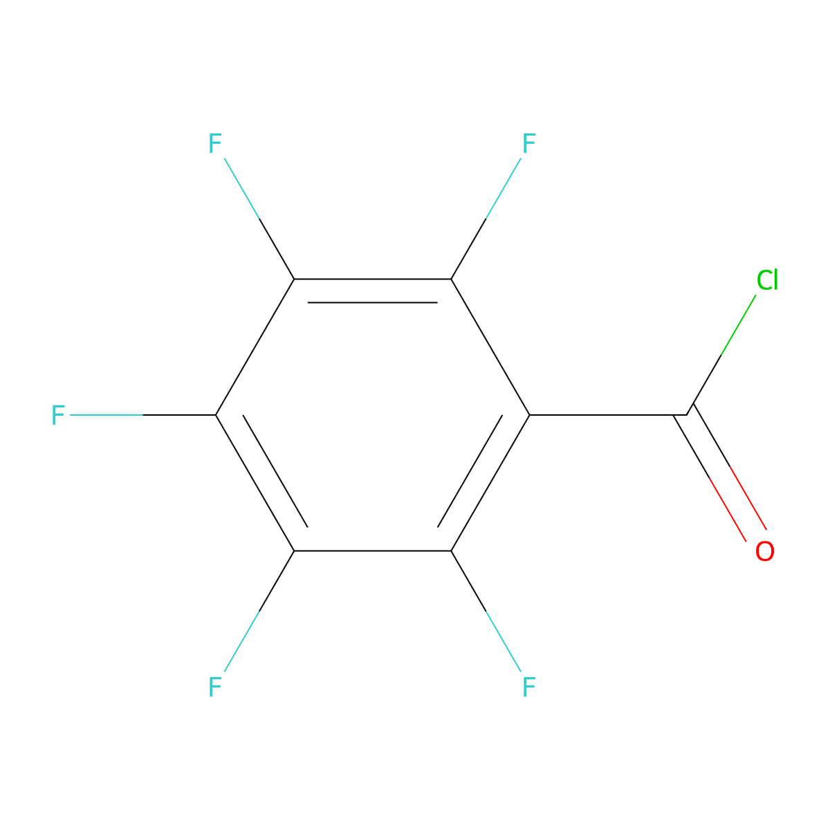 Pentafluorobenzoyl chloride molecular structure, CAS 2251-50-5
