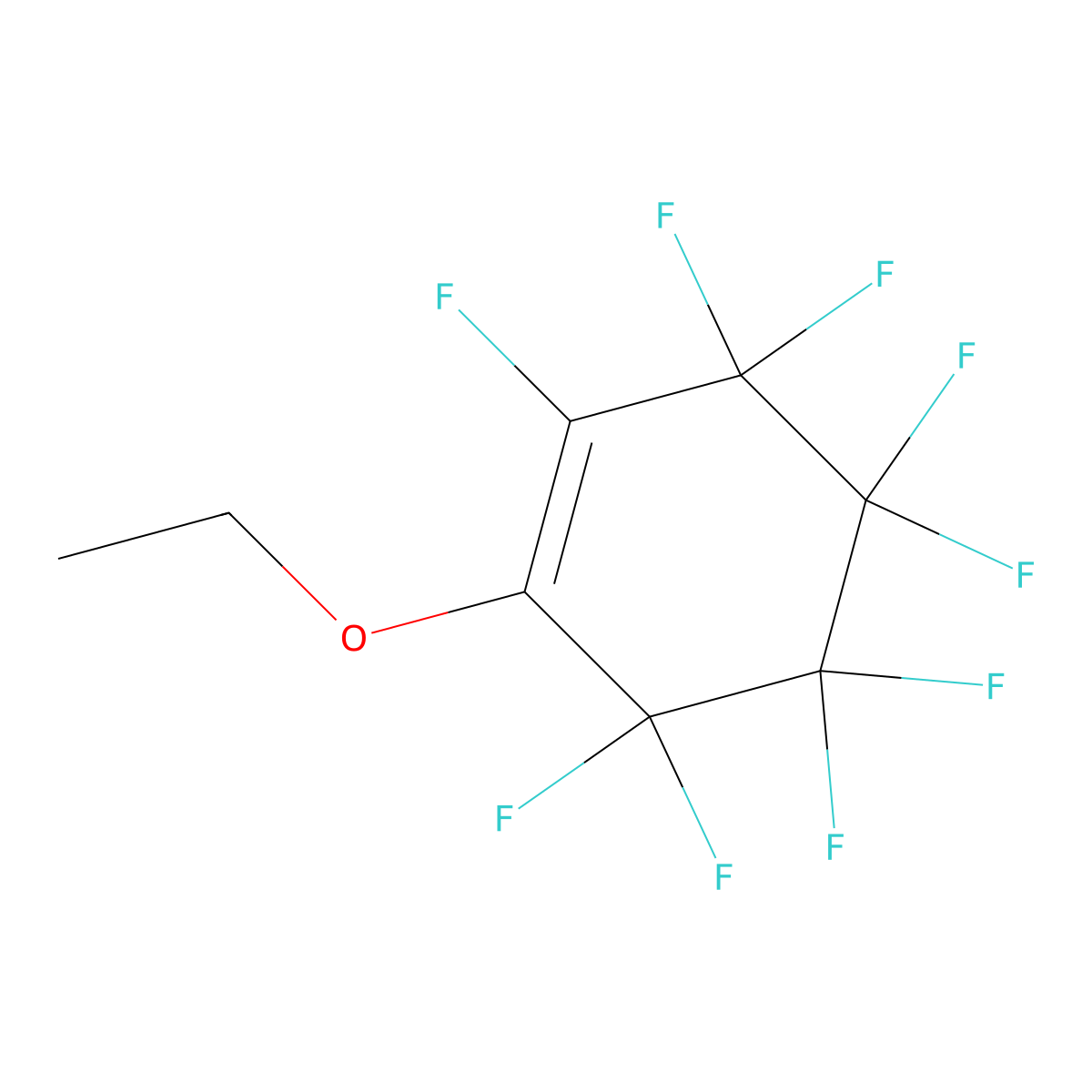 1-Ethoxy-2,3,3,4,4,5,5,6,6-nonafluorocyclohex-1-ene molecular structure, CAS 2251-83-4