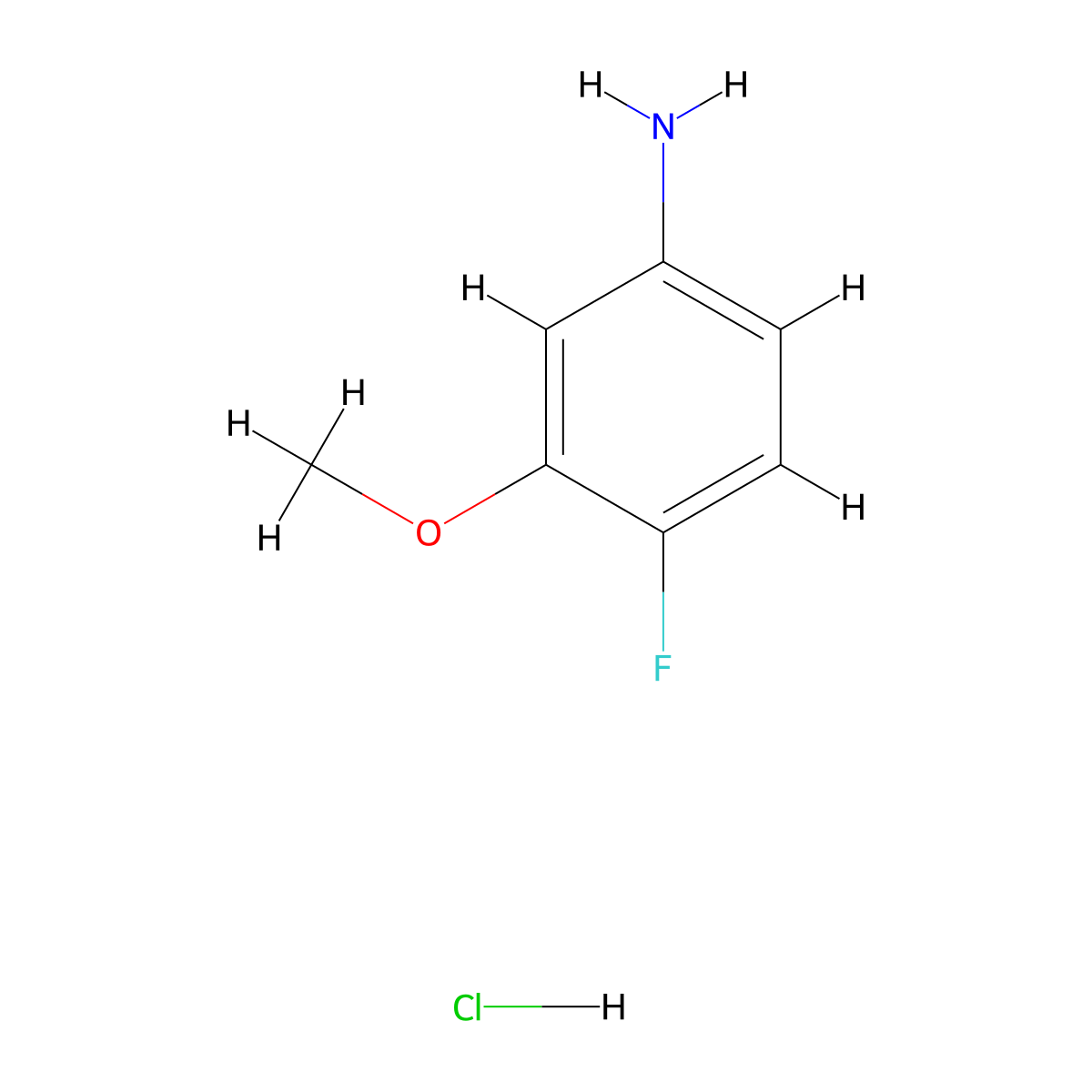 4-Fluoro-3-methoxyaniline hydrochloride molecular structure, CAS 22510-10-7