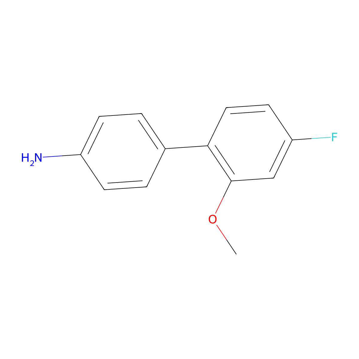 4'-Fluoro-2'-methoxy[1,1'-biphenyl]-4-amine molecular structure, CAS 22510-29-8