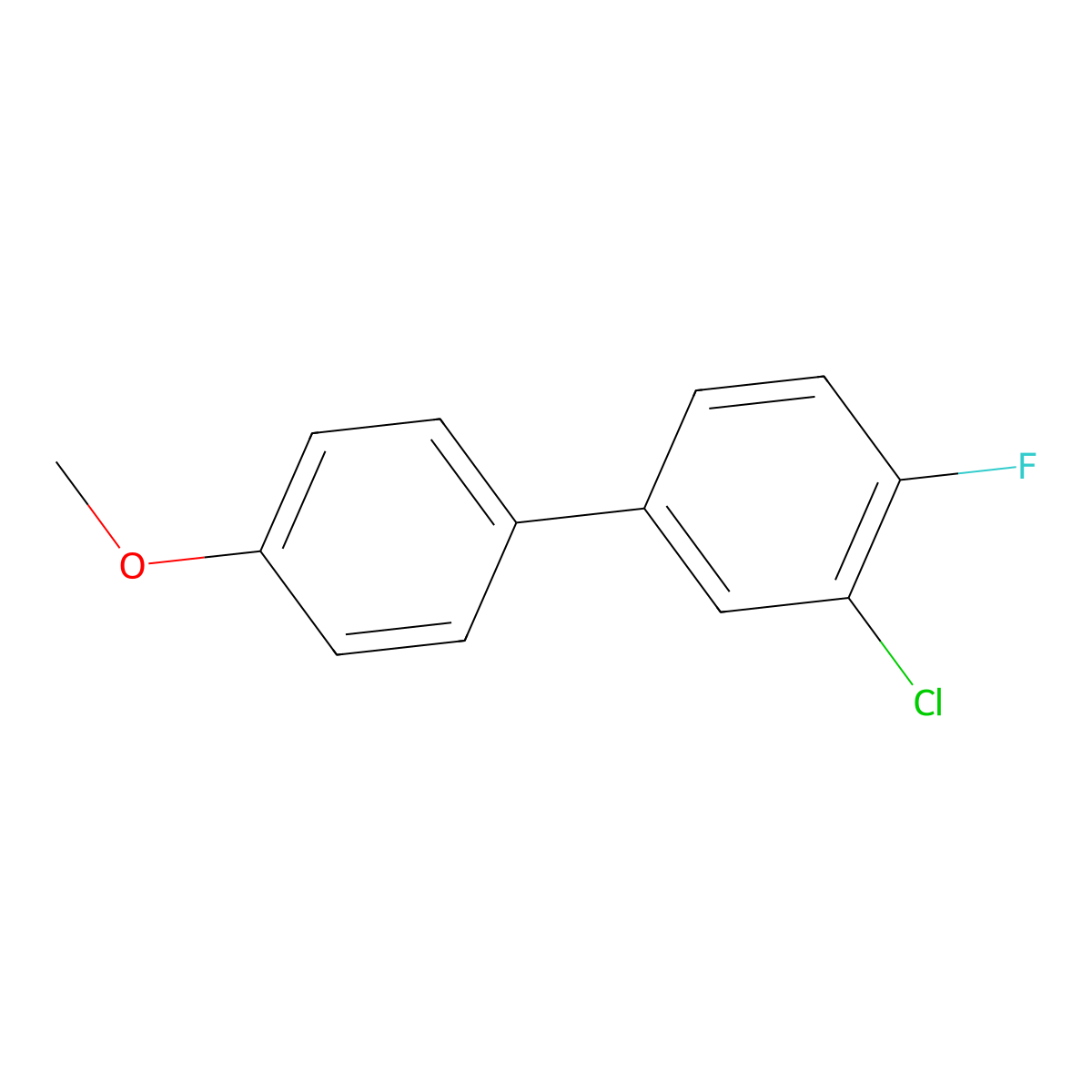 3-Chloro-4-fluoro-4'-methoxy-1,1'-biphenyl molecular structure, CAS 22510-30-1
