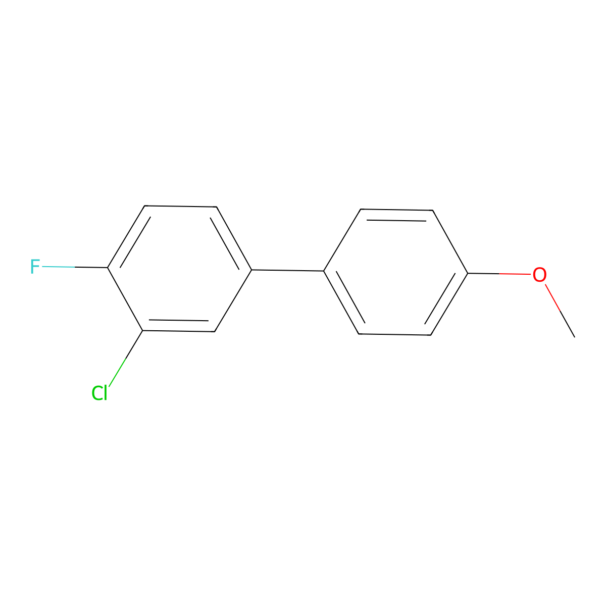3-Chloro-4-fluoro-4'-methoxy-1,1'-biphenyl molecular structure, CAS 22510-30-1