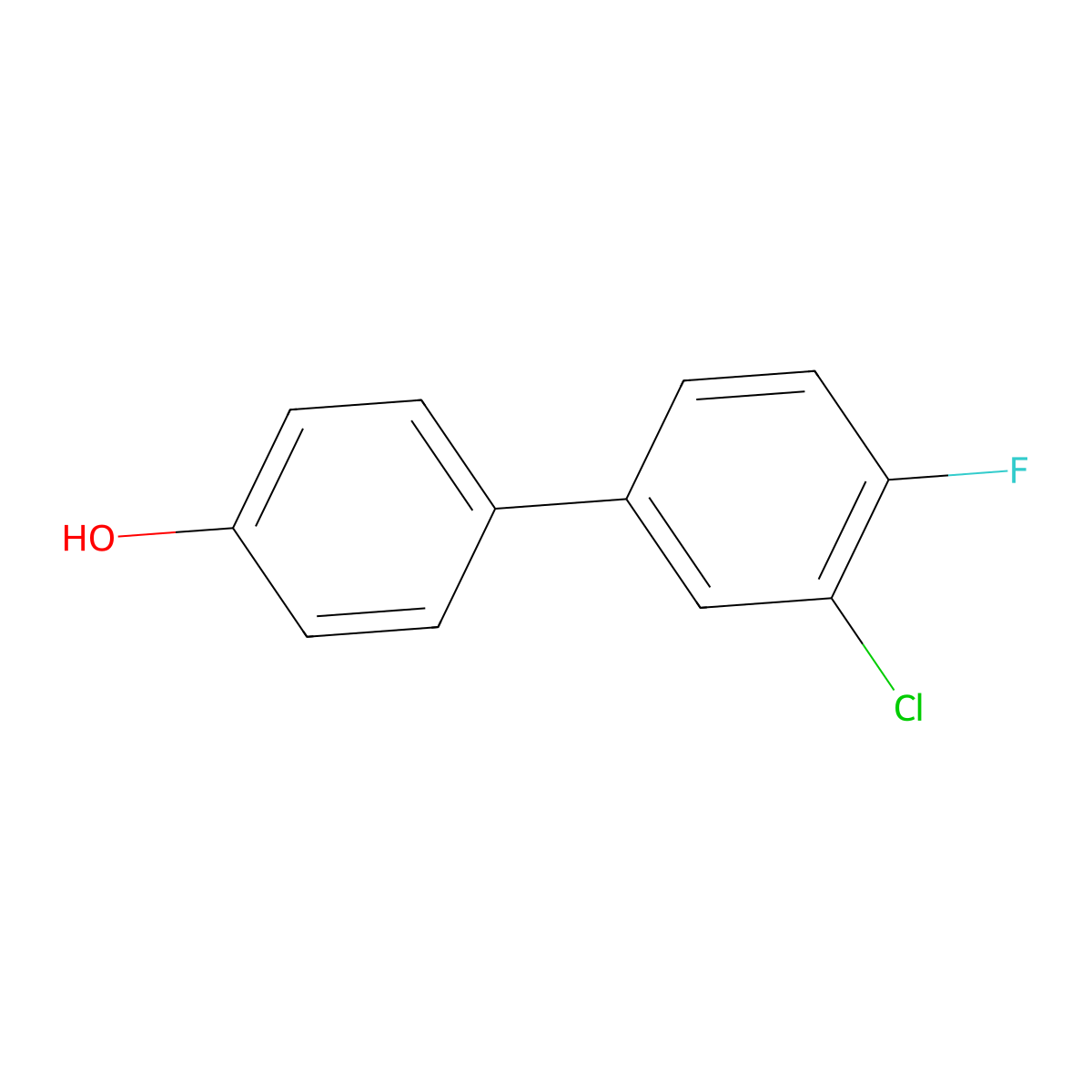 4-(3-Chloro-4-fluorophenyl)phenol molecular structure, CAS 22510-31-2