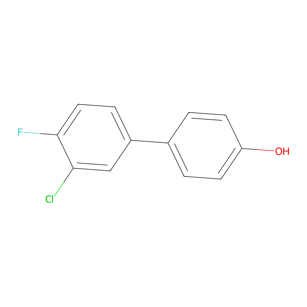 4-(3-Chloro-4-fluorophenyl)phenol molecular structure, CAS 22510-31-2