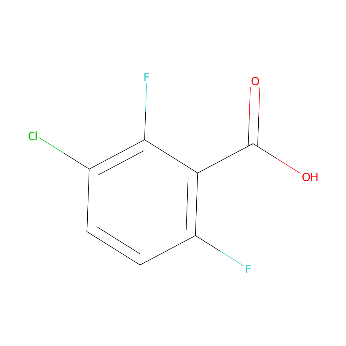 3-Chloro-2,6-difluorobenzoic acid molecular structure, CAS 225104-76-7