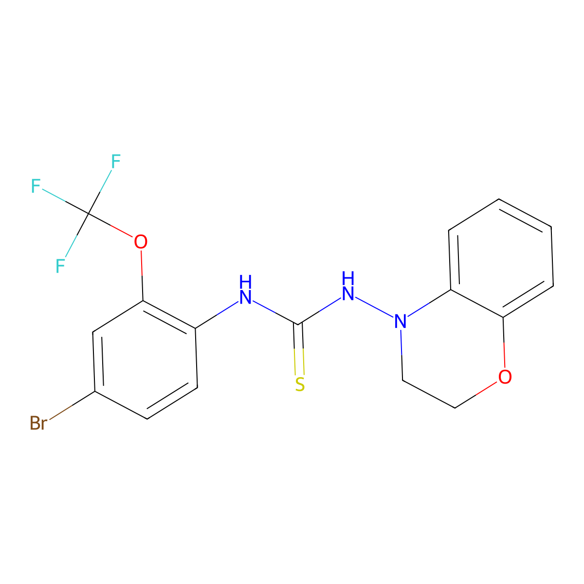 1-{4-Bromo-2-(trifluoromethoxy)phenyl}-3-{3,4-dihydro-2H-1,4-benzoxazin-4-YL}thiourea molecular structure, CAS 2251053-02-6