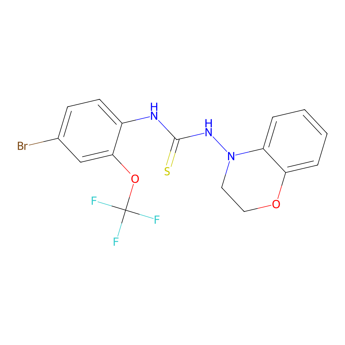 1-{4-Bromo-2-(trifluoromethoxy)phenyl}-3-{3,4-dihydro-2H-1,4-benzoxazin-4-YL}thiourea molecular structure, CAS 2251053-02-6