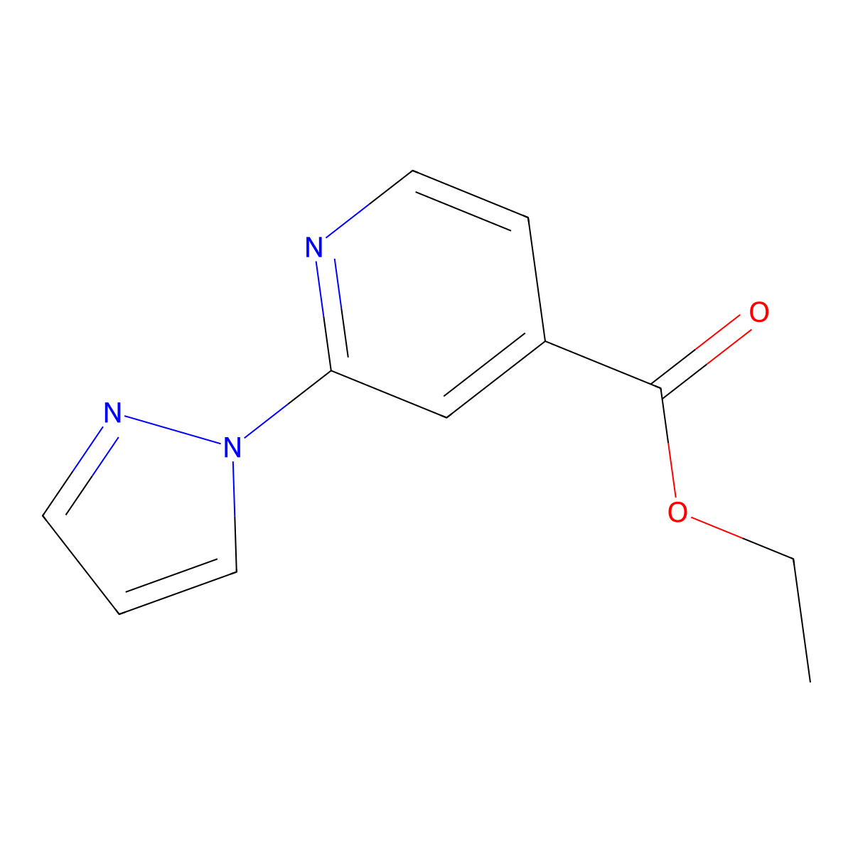 ethyl 2-(1H-pyrazol-1-yl)isonicotinate molecular structure, CAS 2251053-05-9