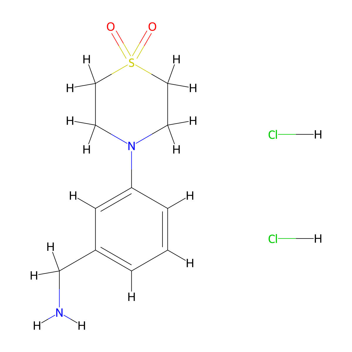 4-[3-(Aminomethyl)phenyl]thiomorpholine-1,1-dione dihydrochloride molecular structure, CAS 2251053-21-9