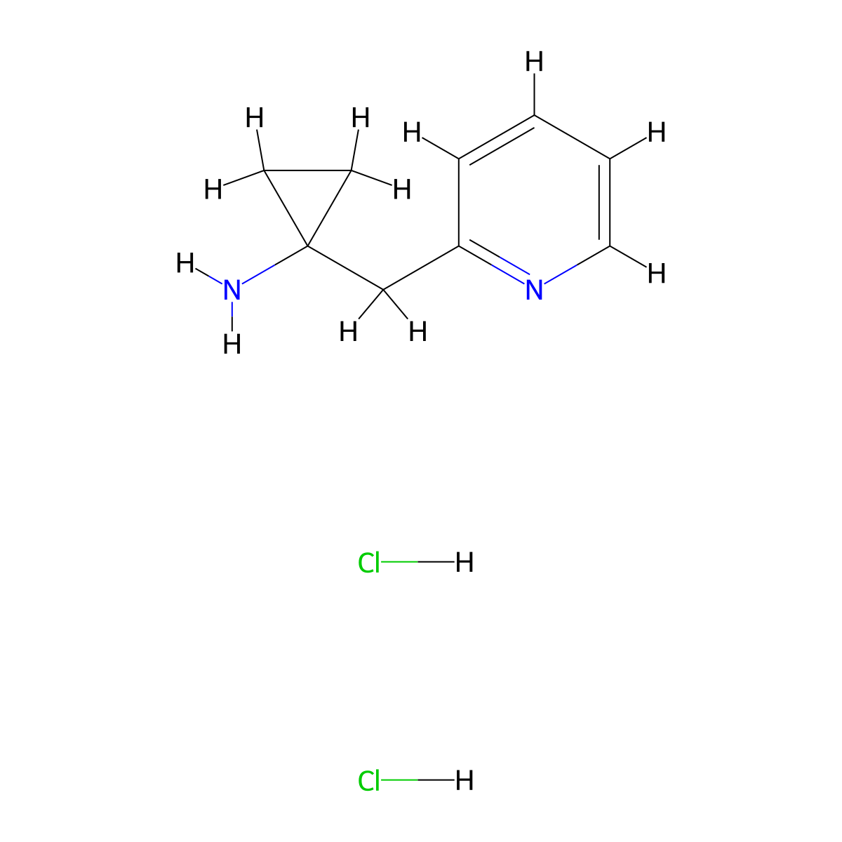 1-(Pyridin-2-ylmethyl)cyclopropanamine dihydrochloride molecular structure, CAS 2251053-23-1
