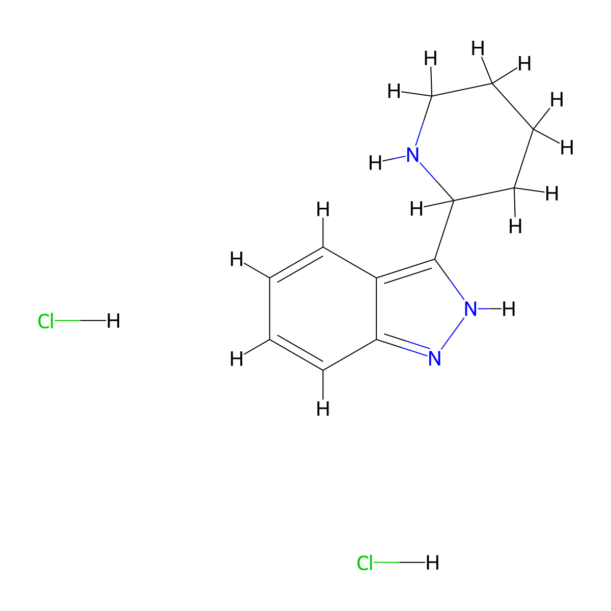 3-(piperidin-2-yl)-1H-indazole dihydrochloride molecular structure, CAS 2251053-27-5