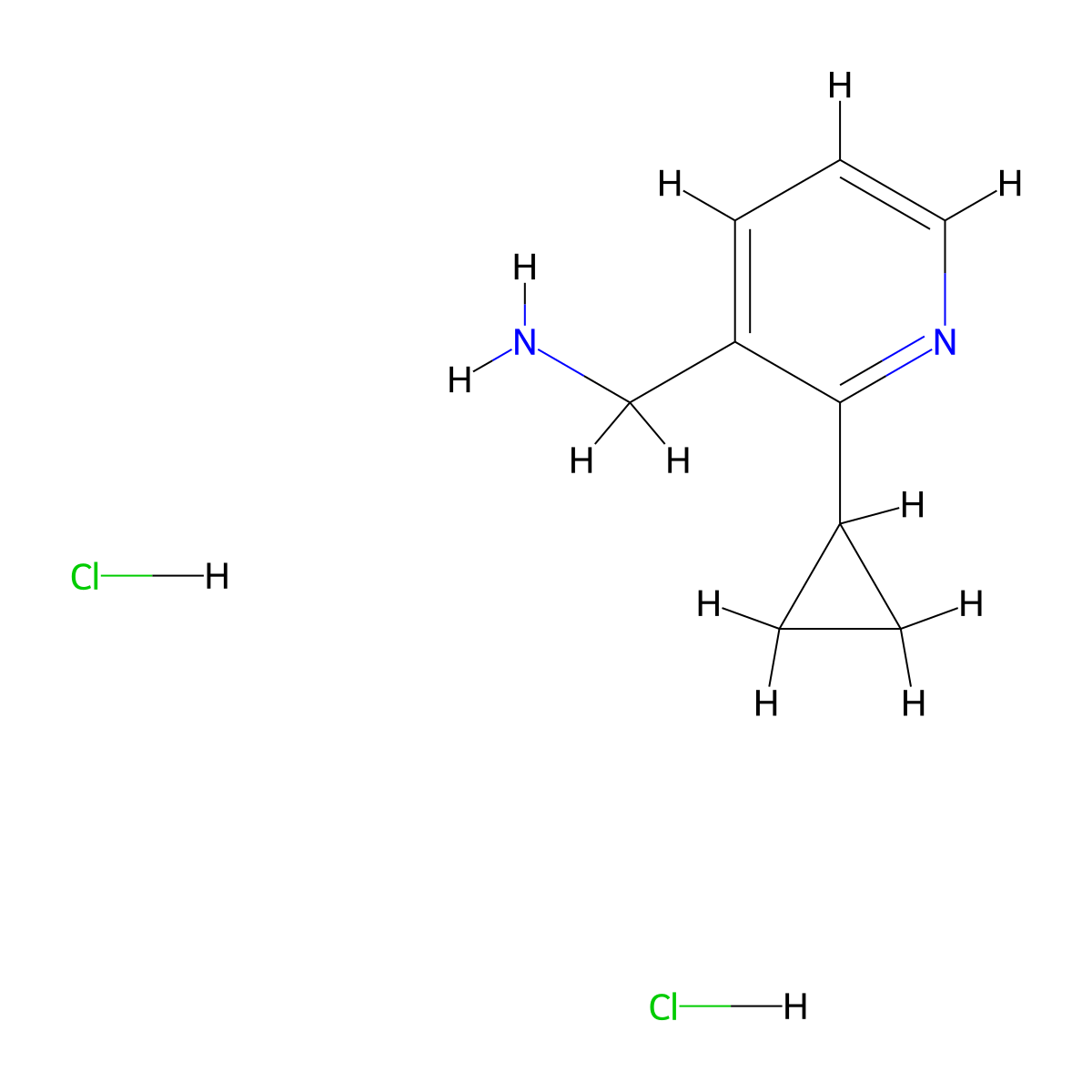 1-(2-Cyclopropylpyridin-3-yl)methanamine dihydrochloride molecular structure, CAS 2251053-35-5