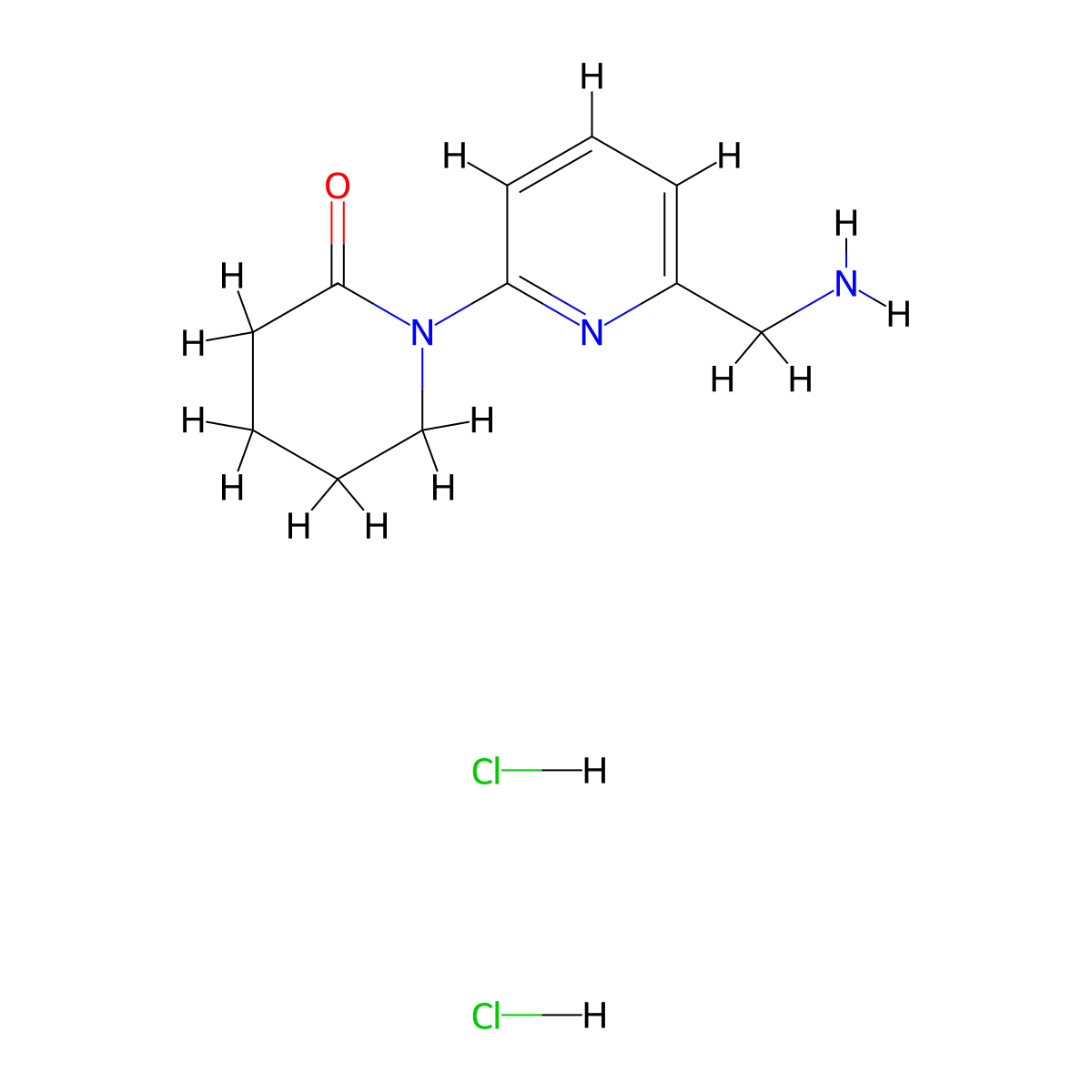 1-[6-(Aminomethyl)pyridin-2-yl]piperidin-2-one dihydrochloride molecular structure, CAS 2251053-37-7