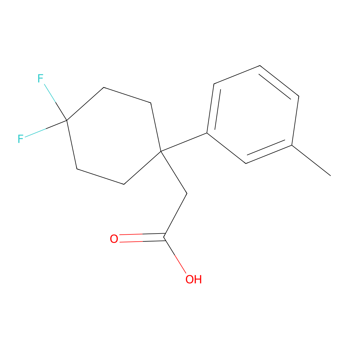 2-[4,4-Difluoro-1-(3-methylphenyl)cyclohexyl]acetic acid molecular structure, CAS 2251053-38-8