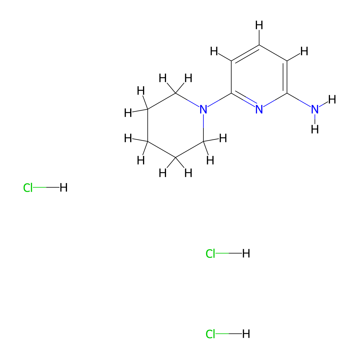 6-(Piperidin-1-yl)pyridin-2-amine trihydrochloride molecular structure, CAS 2251053-42-4