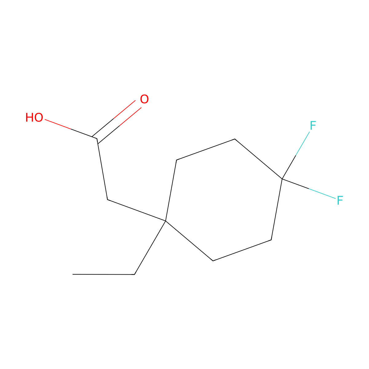 2-(1-Ethyl-4,4-difluorocyclohexyl)acetic acid molecular structure, CAS 2251053-49-1