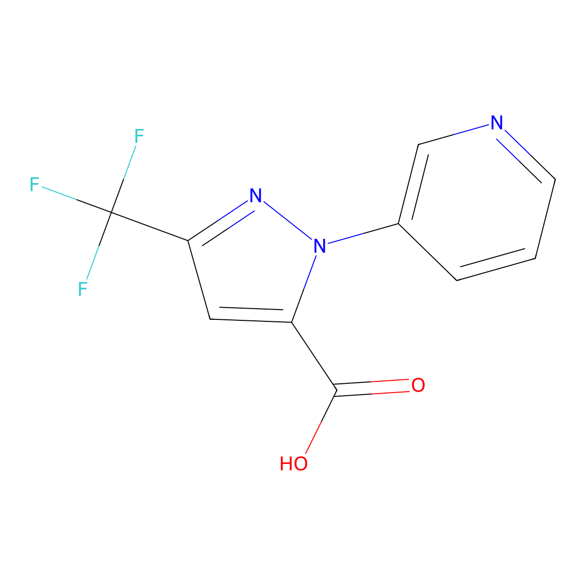 1-(Pyridin-3-yl)-3-(trifluoromethyl)-1H-pyrazole-5-carboxylic acid molecular structure, CAS 2251053-50-4