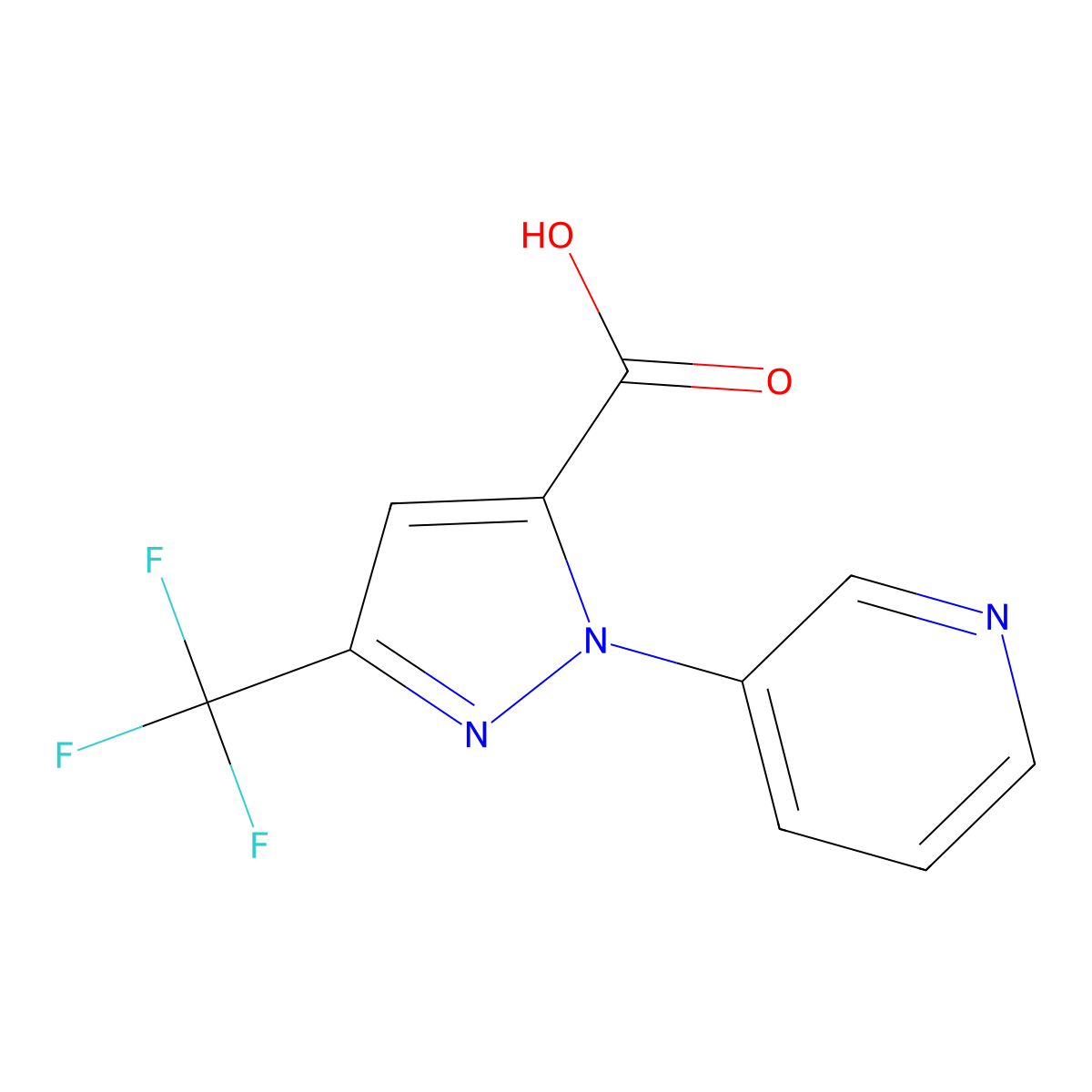 1-(Pyridin-3-yl)-3-(trifluoromethyl)-1H-pyrazole-5-carboxylic acid molecular structure, CAS 2251053-50-4